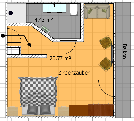 Zimmer Zirbenzauber im Landhaus Taurer, Kals